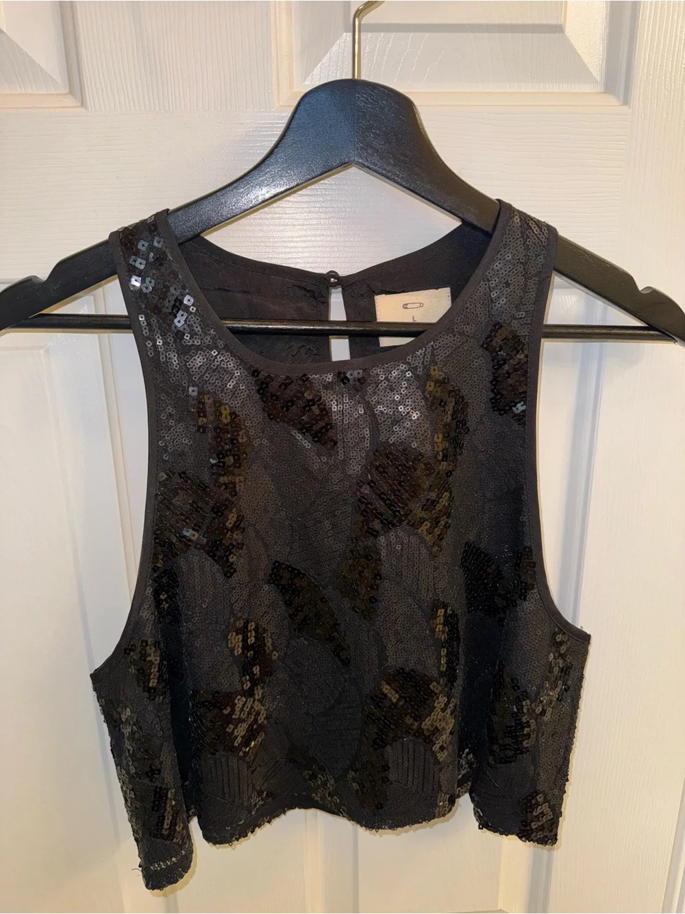 Pins & Needles Black Sequin Swing Tank from Urban Outfitters, Size Large